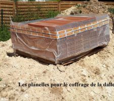 Les planelles pour le coulage de la dalle.