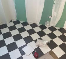 Carrelage buanderie, effet vintage