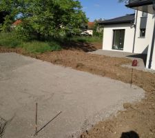 Couche de concassé du terrain de pétanque