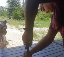 Volets mis en peinture couleur gris galet marque V33