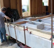 Coulage seuil baie vitr&eacute;e