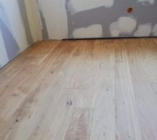 Pose du parquet à l'étage