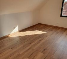 Pose du parquet à l'étage