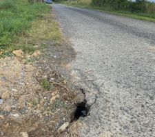 Trou apparu suite aux travaux de la SATEG