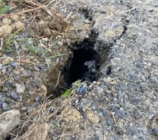 Trou apparu suite aux travaux de la SATEG