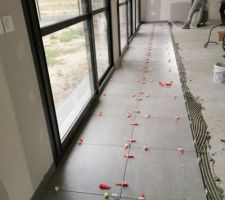 Début de la pose du carrelage
Concept grigio 60/60