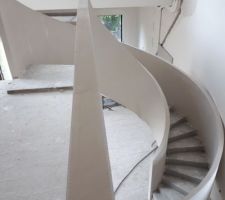 Escalier après finition plâtre