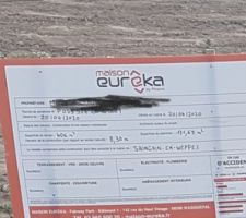 Devant notre terrain 407 m2 avec permis de construire enfin poser