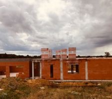 Briques de l'étage prêtes au montage