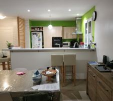 Vue depuis l'extension (notre chambre) - salle &agrave; manger