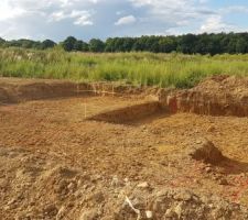 Jour 4 : implantation de la maison. Marquages au sol.