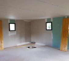 J111 - Placo isolation murs + plafond étage