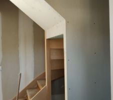 Habillage de l'escalier pour petit placard