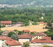 Vue des terrains avec leur dernière récolte de blés...