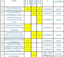 Extrait du rapport d'expertise (mars 2020) actant la responsabilité du constructeur dans les malfaçons constatées.
