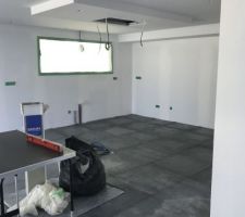 Dalles de 75x75 en place