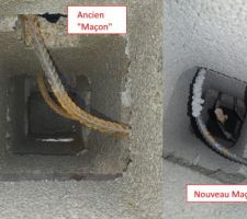Différence de ferraillage entre les 2 maçons
