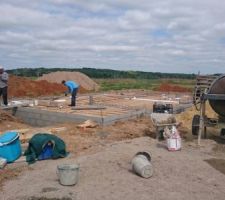 Préparation du vide sanitaire pour coulage dalle béton