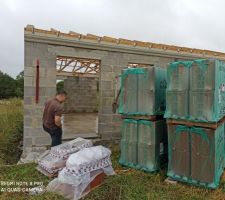Visite du chantier avec mon frère, première visite pour lui.