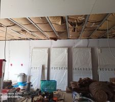 Des artisants étant sur le chantier, je peut voir l'avancée.
Pose de l'isolation et placo en cours