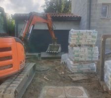 Mur de soutènement devant le garage