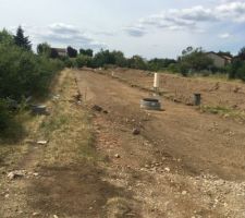 Travaux sur le lotissement, vue de l'entr&eacute;e du lotissement - photo du 14 juillet 2020