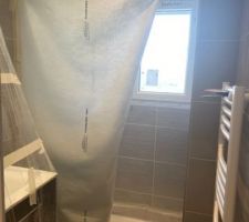 Salle d'eau chambre amis
&eacute;quipements enfin prot&eacute;g&eacute;s apr&egrave;s 3 semaines d'insistance !