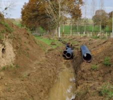 Tranchée(en cours)pour les eaux pluviales