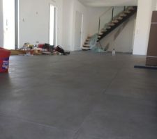 Des heures et des heures et des jours d'huile de coude pour éliminer le dépôt blanchâtre sur le carrelage et les joints, le dépôt grisâtre sur tous les murs et plafonds, sans compter les sanitaires etc.