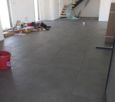 Des heures et des heures et des jours d'huile de coude pour éliminer le dépôt blanchâtre sur le carrelage et les joints, le dépôt grisâtre sur tous les murs et plafonds, sans compter les sanitaires etc.