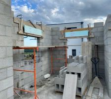 El&eacute;vation des murs du RDC