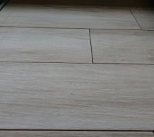 Carrelage imitation parquet que nous avons rep&eacute;r&eacute;, lame de 88x24.