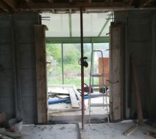 Modif fen&ecirc;tre => baie vitr&eacute; Sud
coffrage poteaux