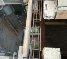 Ouverture entre maison et ancien garage
Coffrage linteau