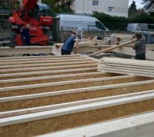 Pose de la Dalle en bois