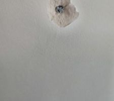 Morceau de plâtre qui s'est détaché.