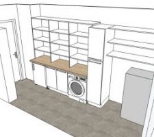 Projection agencement cellier.