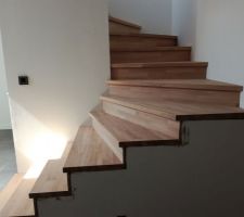 Escalier et menuiseries posés, reste plus qu a teindre le bois, mettre la barre de seuil, finir les plinthes et le silicone. Garde-corps sera mis fin octobre debut novembre ?