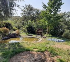 Vue du jardin supérieur - projet de terrasse au fond