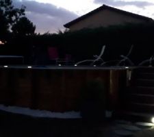 Terminé.2 tonnes de bois,2500 vis,100 litres de sueur, heures de travail non comptées boisson 100 litres également(eau).Mais un beau résultat malgré quelques déboires avec la livraison de la piscine ,confinement oblige.