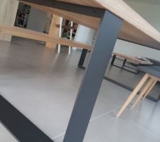 Table fr&ecirc;ne Olivier 240*100, &eacute;paisseur 56cm - menuisier Jowood