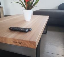 Table basse frêne Olivier 120x*80, épaisseur 56cm - menuisier Jowood