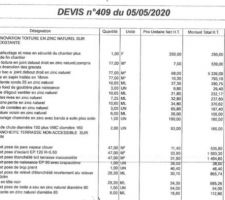 Devis étanchéité et couverture