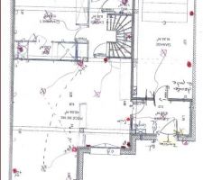 Superbe schéma électrique fait par le CDT pour le rez-de-chaussée