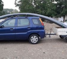 Transport des drains routiers pour le garage. Je me ferais peut-être livrer pour la maison.