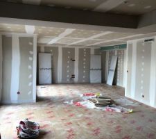 Dalles isolante et électricité installés