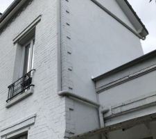 Présence d'une fissure verticale jusqu'à la fenêtre du 1er étage