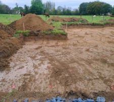 Étape de l'implantation de la maison.