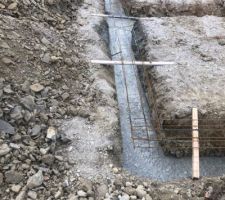 Ferraillage + coulage des fondations