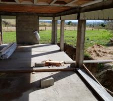 RdC vues suite à la pose de la charpente + écran sous toiture